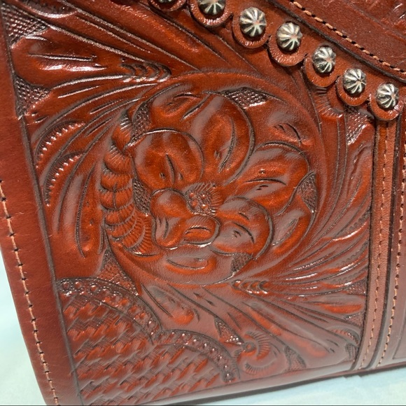 American West tooled leather purse EUC - Picture 5 of 16